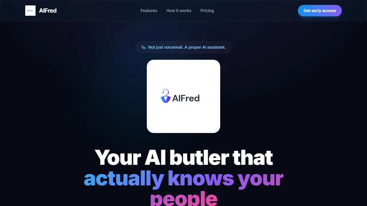 Aifred homepage, code AI tool