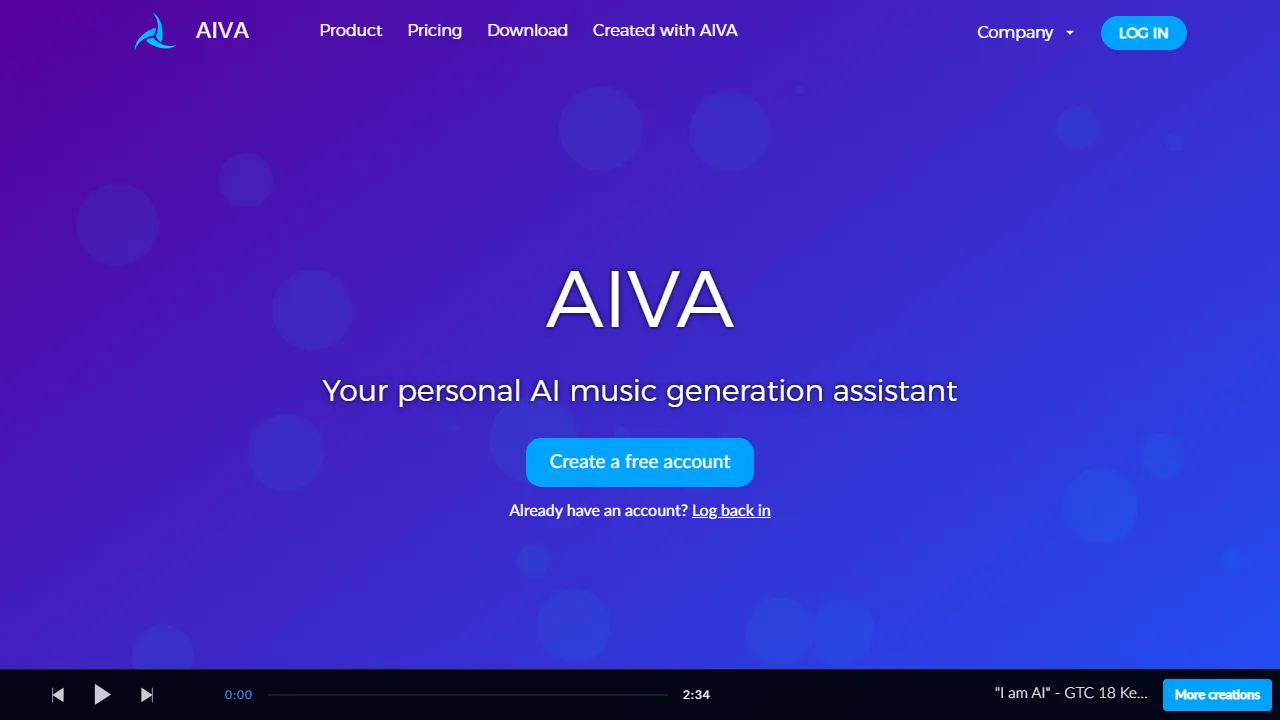 AIVA pricing page: plans and rates