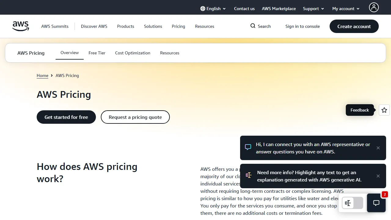 Amazon Q Developer pricing page: plans and rates
