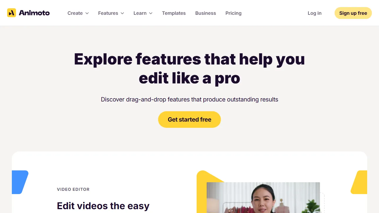 Animoto features, video AI tool