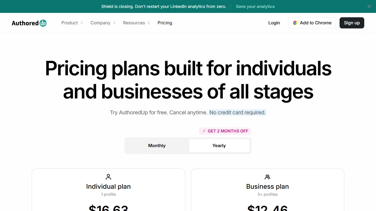 Authoredup pricing page: plans and rates