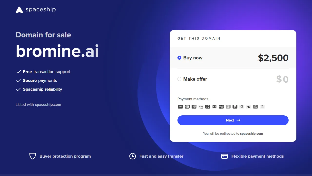 Bromine homepage, automation AI tool