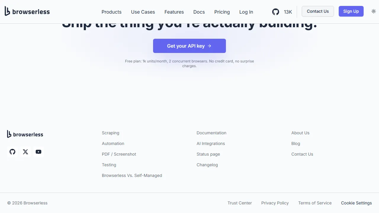 Browserless homepage, automation AI tool