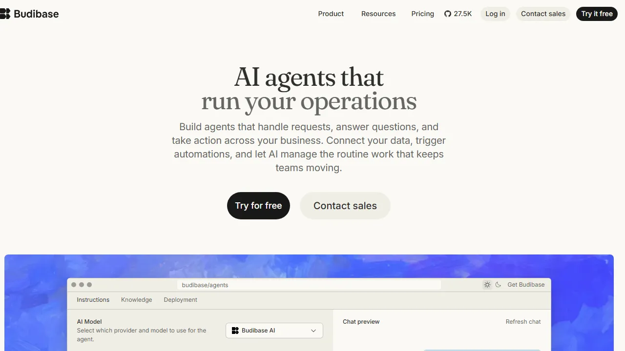 Budibase features, no-code AI tool