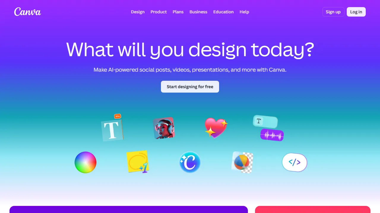 Canva Magic Studio homepage, image AI tool