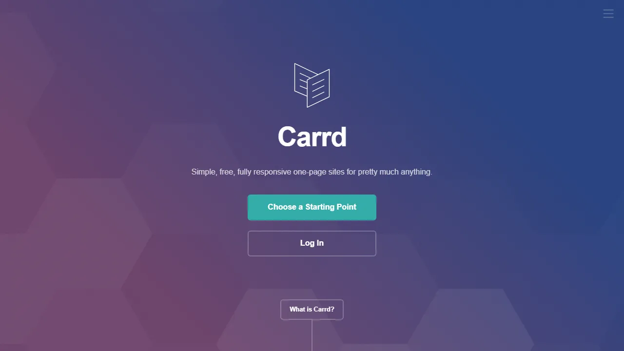 Carrd homepage, no-code AI tool
