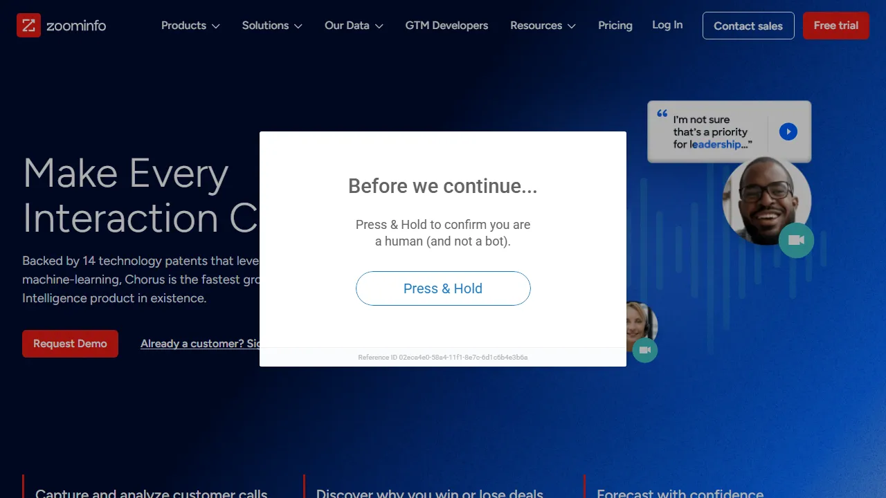 Chorus homepage, transcription & meetings AI tool