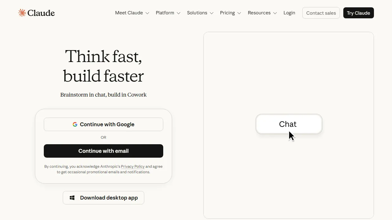 Claude Code homepage, code AI tool
