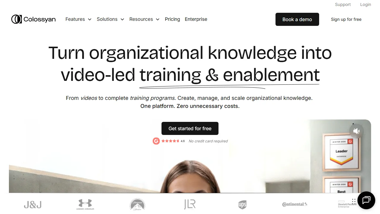 Colossyan homepage, video AI tool