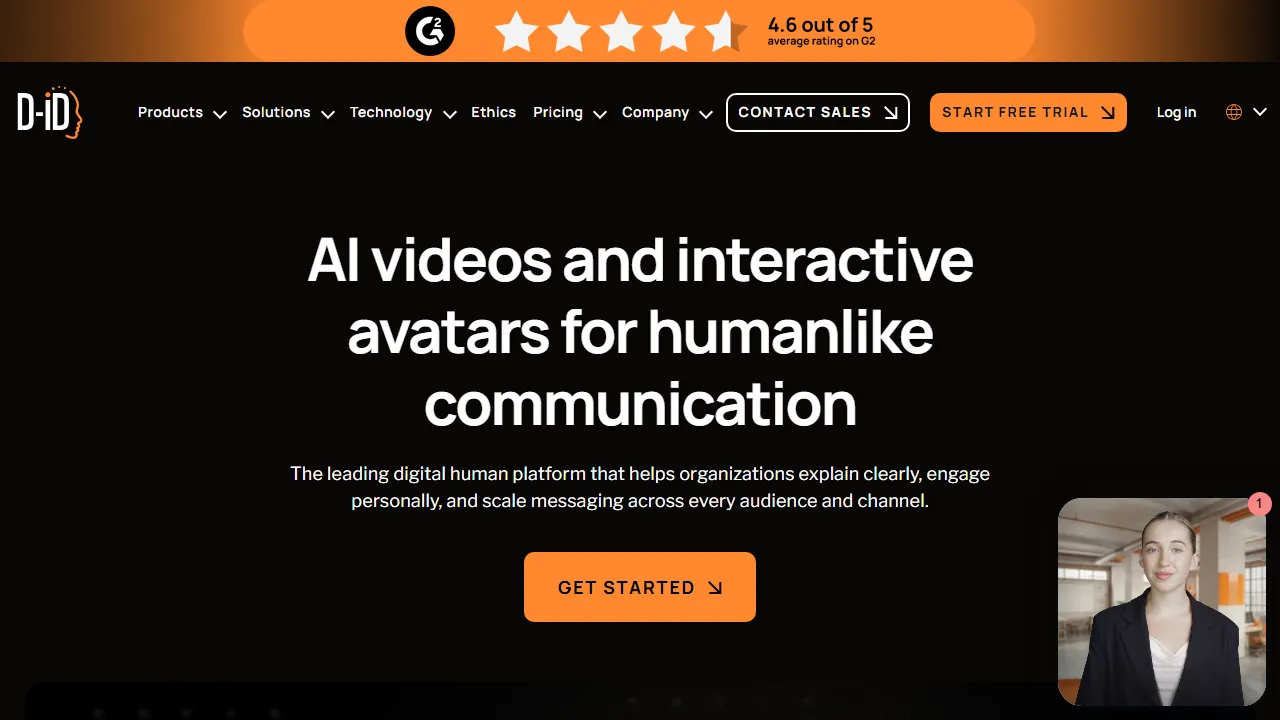 D-ID features, video AI tool