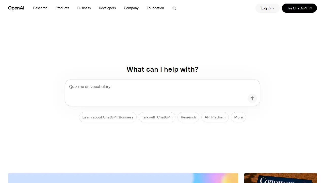 DALL-E homepage, image AI tool