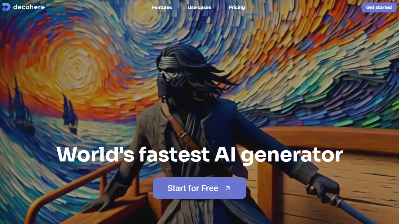 Decoherence homepage, video AI tool