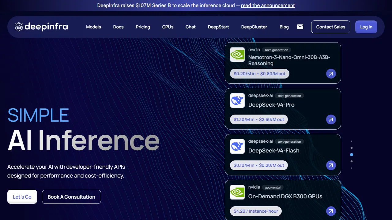 DeepInfra Accueil