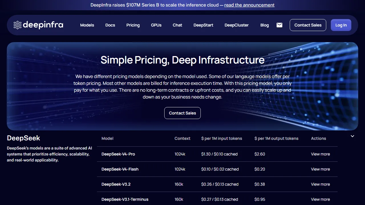 DeepInfra Tarifs
