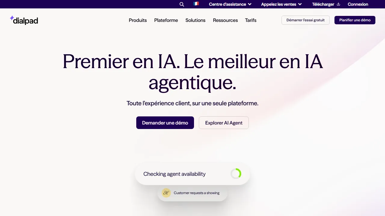 Dialpad AI homepage, customer support & sales AI tool