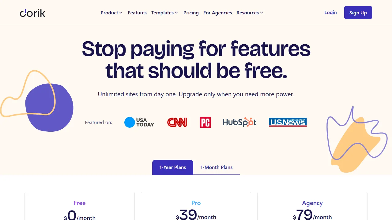 Dorik pricing page: plans and rates