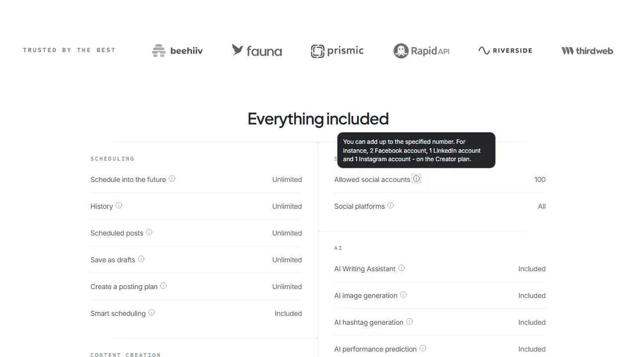 FeedHive pricing page: plans and rates