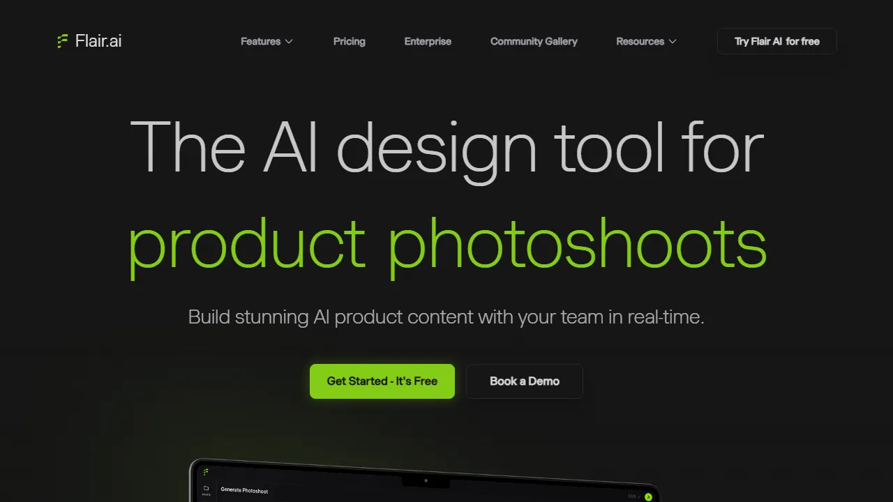 Flair AI homepage, image AI tool