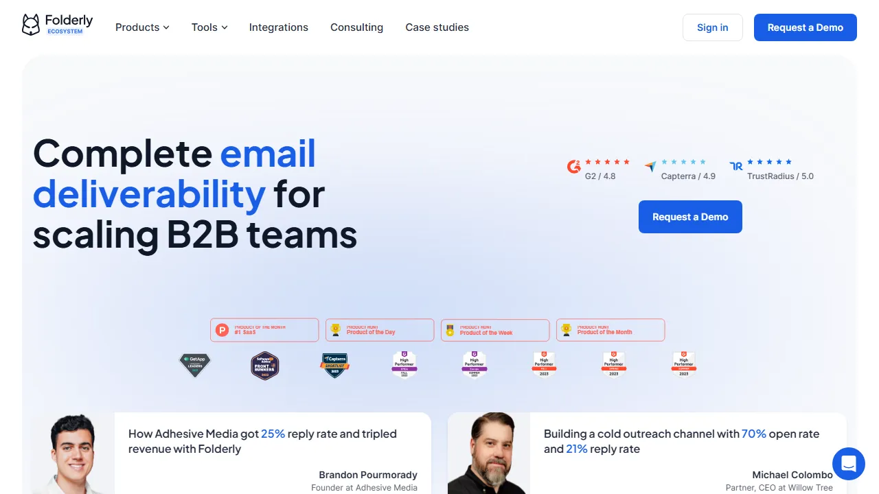 Folderly homepage, marketing & seo AI tool
