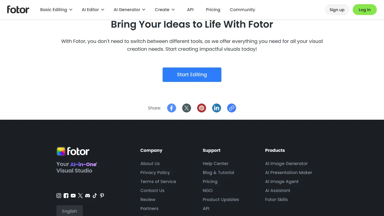 Foto AI features, image AI tool