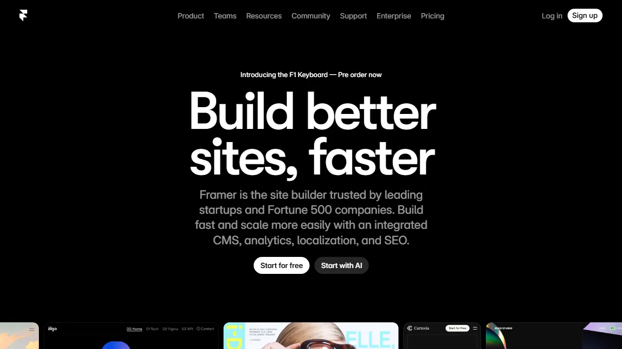 Framer features, no-code AI tool