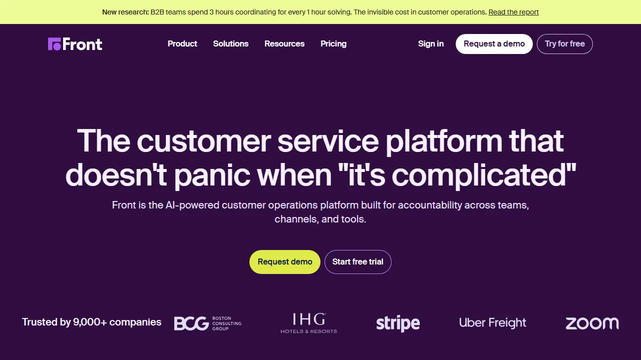 Front AI features, customer support & sales AI tool