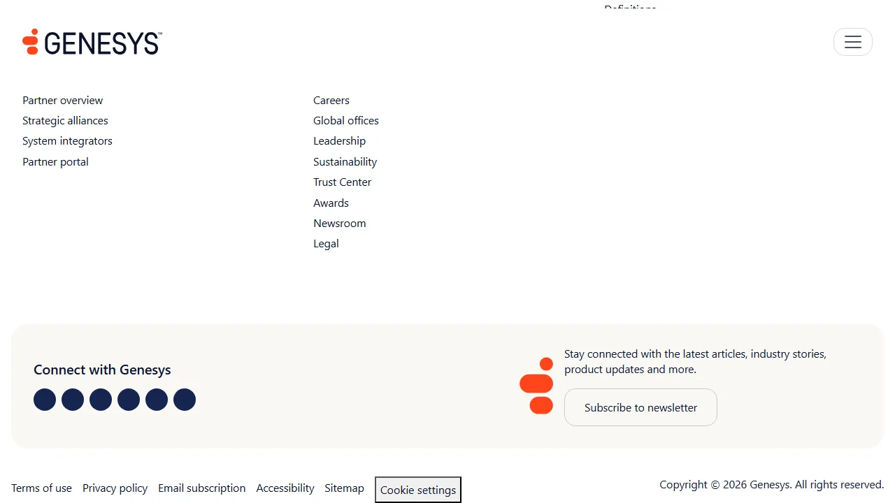 Genesys AI homepage, customer support & sales AI tool