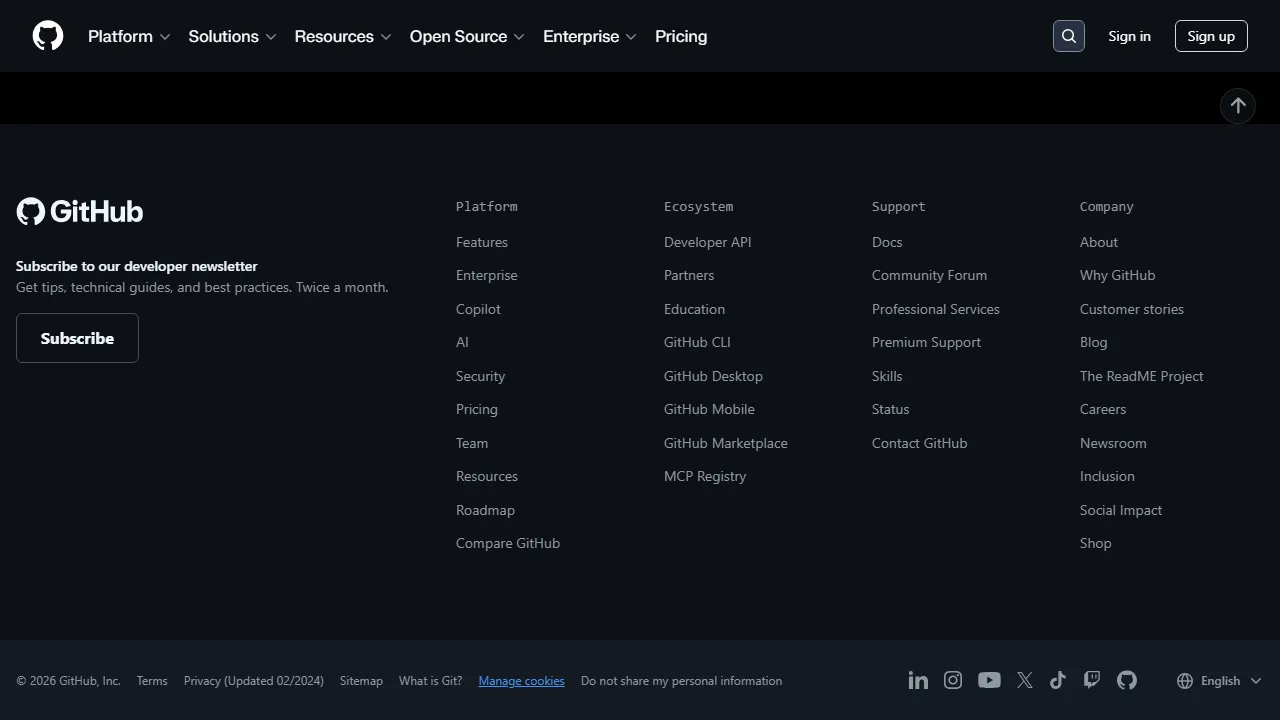 GitHub Copilot homepage, code AI tool