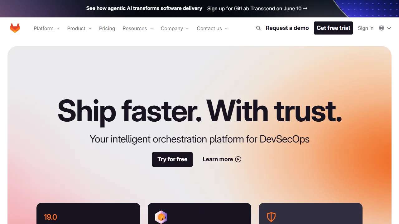GitLab Duo homepage, code AI tool