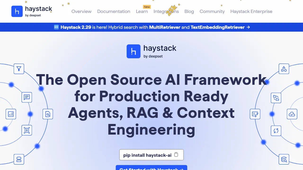 Haystack homepage, code AI tool