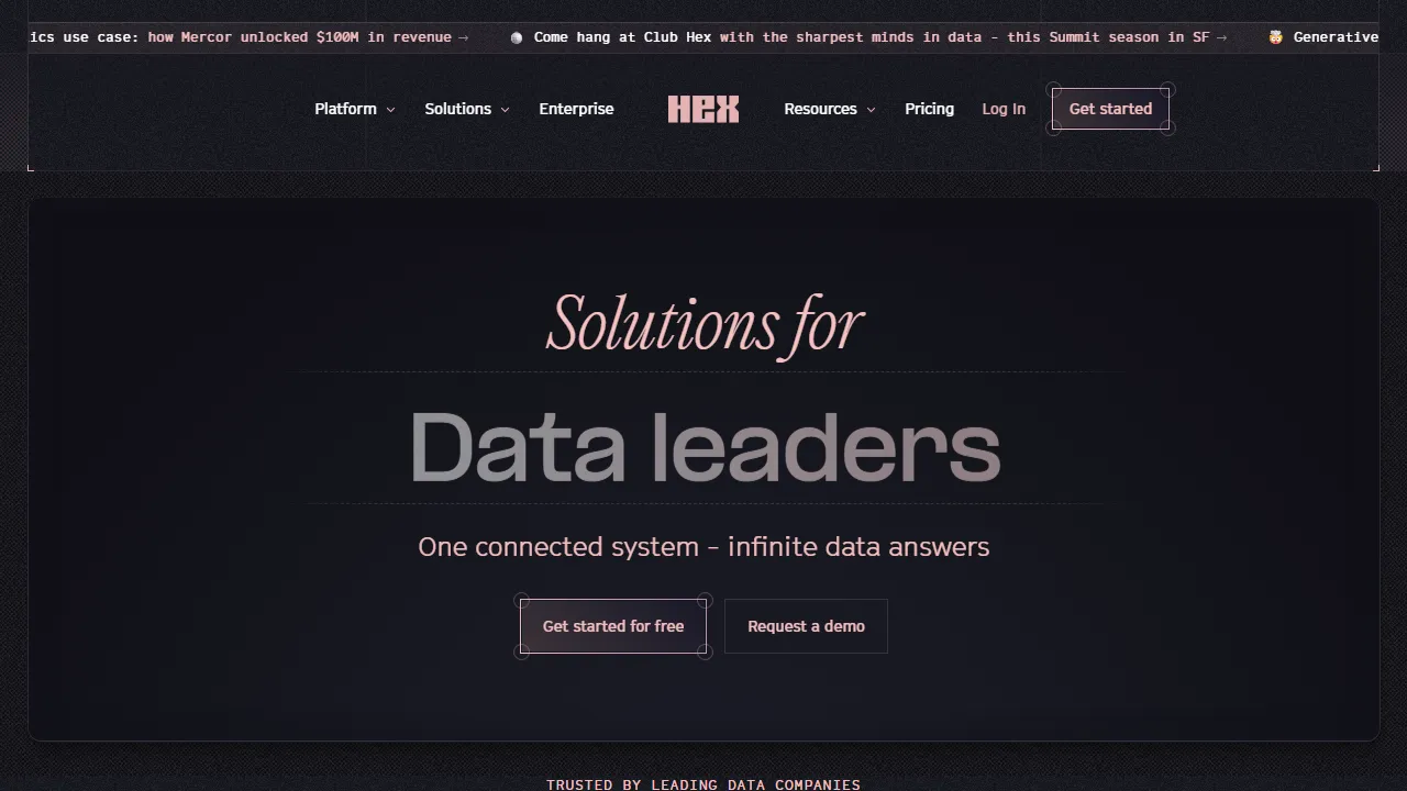 Hex features, data & analysis AI tool