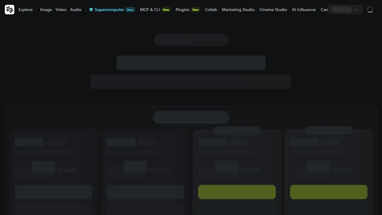 Higgsfield pricing page: plans and rates