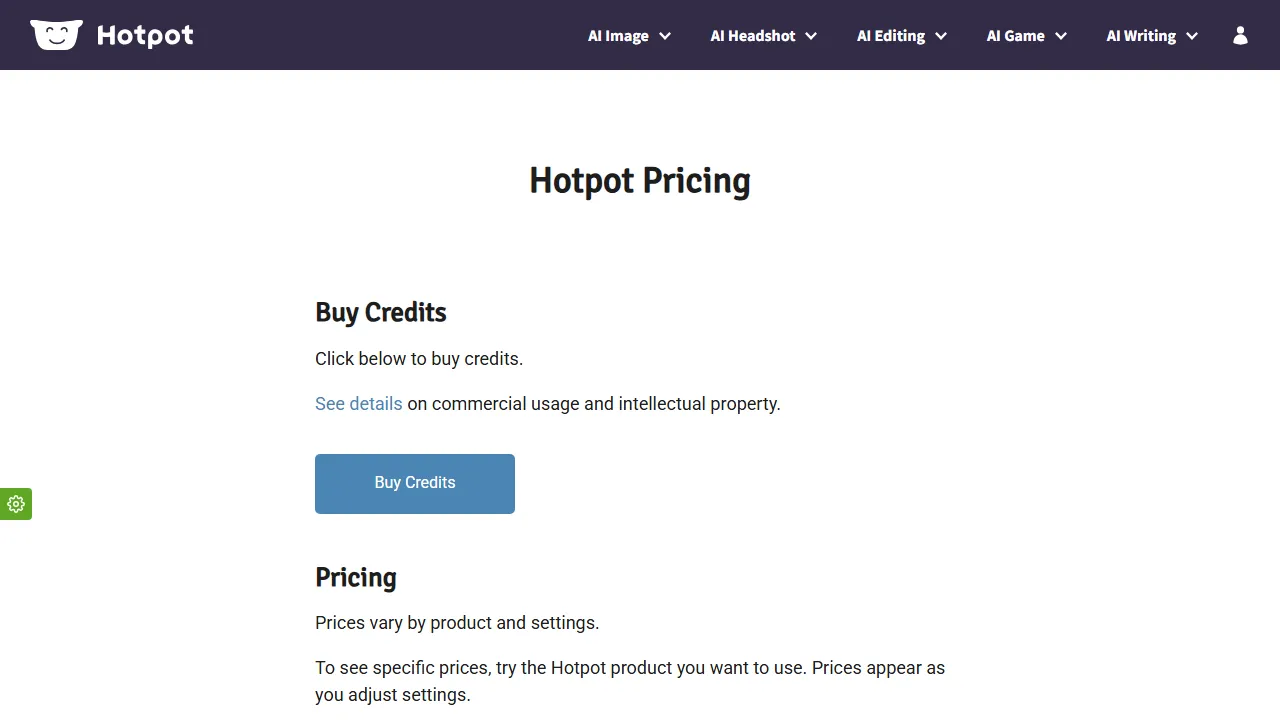 Hotpot AI pricing page: plans and rates