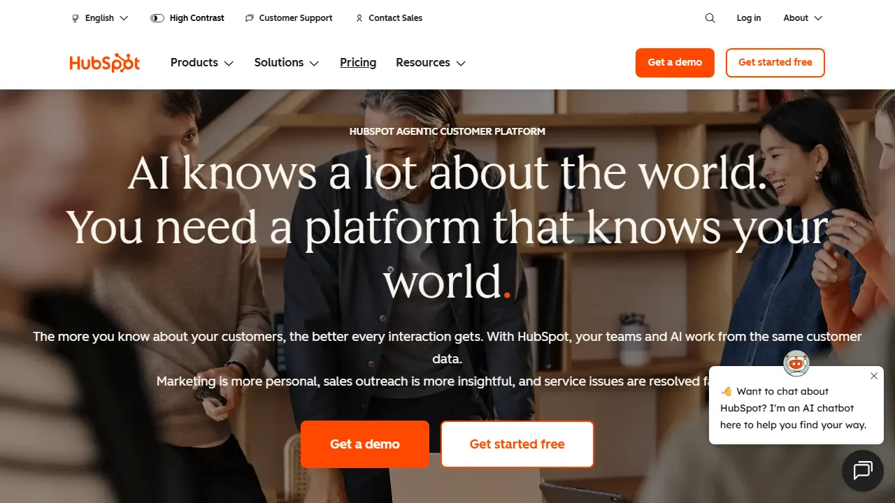 HubSpot Breeze homepage, marketing & seo AI tool