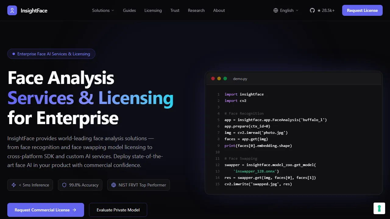 Insight Face Swap homepage, image AI tool