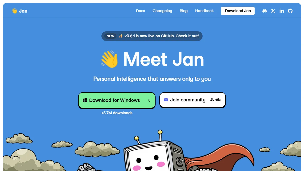 Jan features, chat & models AI tool
