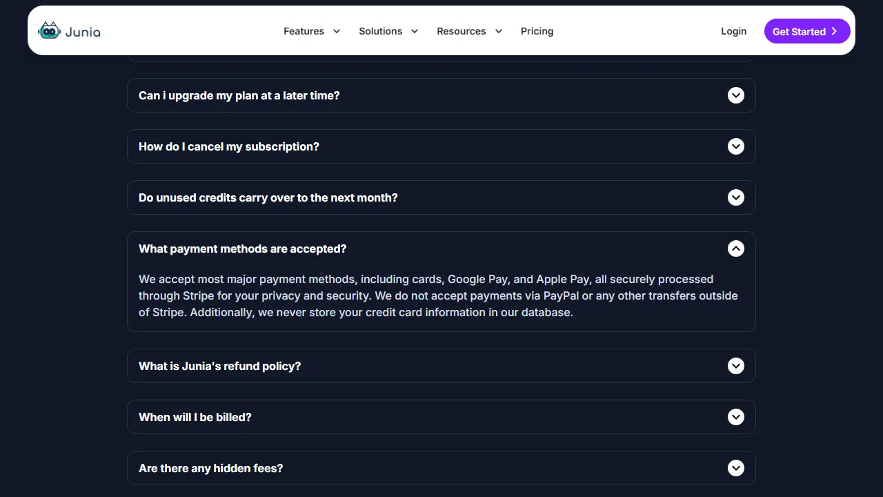 Junia AI pricing page: plans and rates