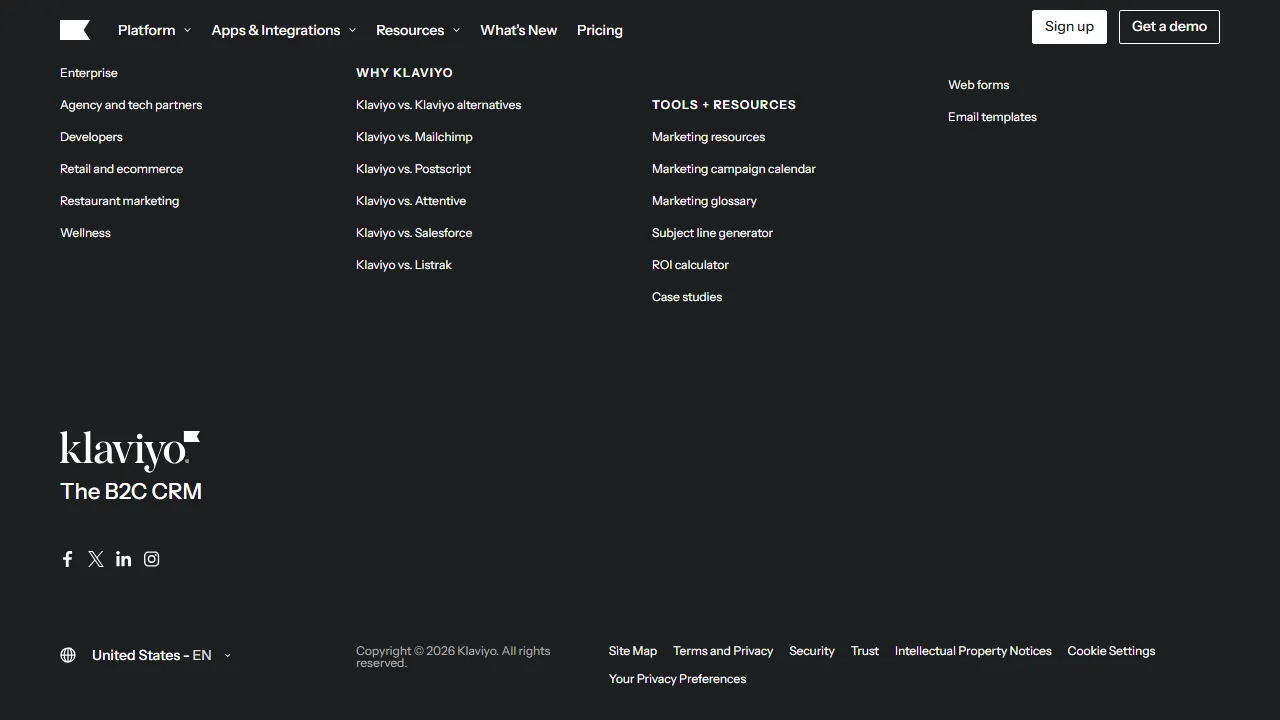 Klaviyo AI homepage, marketing & seo AI tool