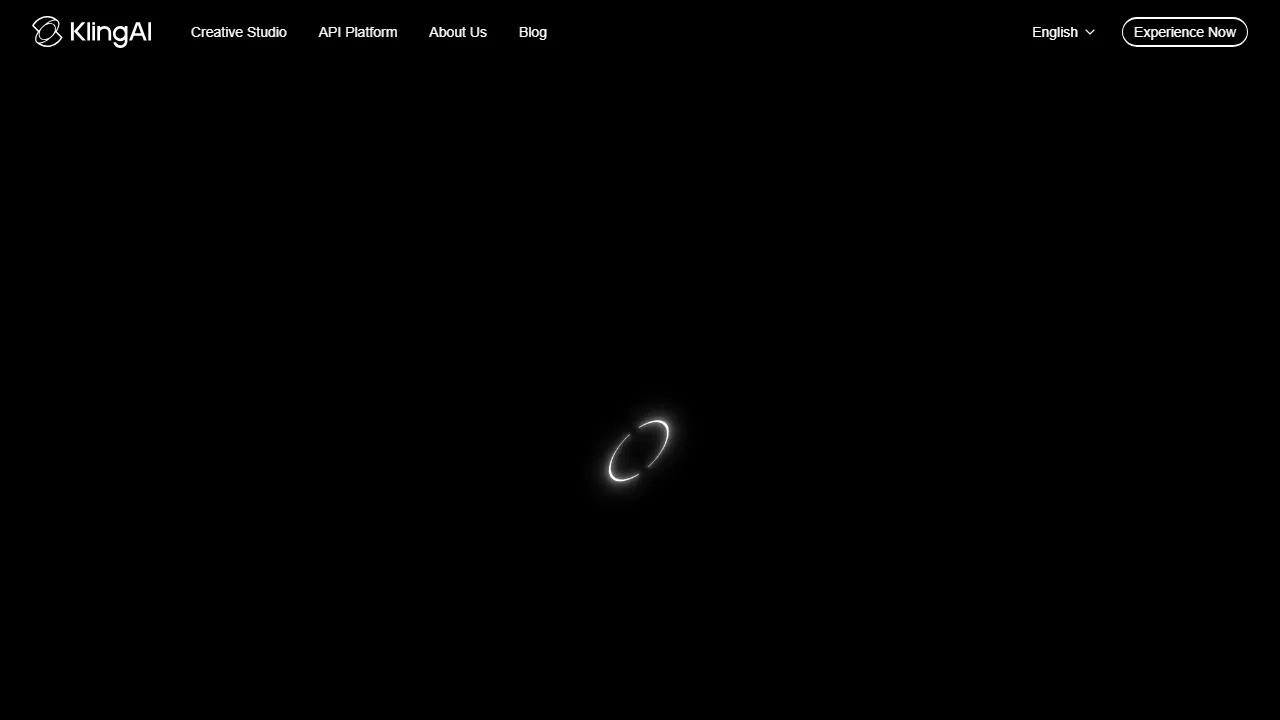 Kling homepage, video AI tool