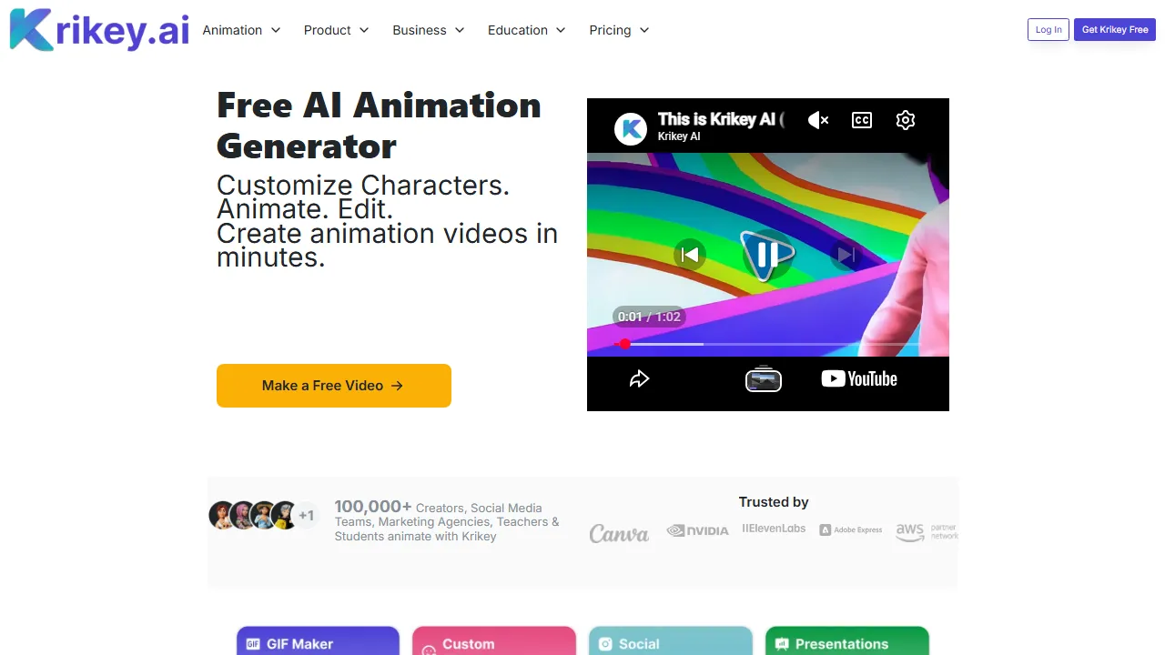 Krikey AI homepage, 3d & modeling AI tool