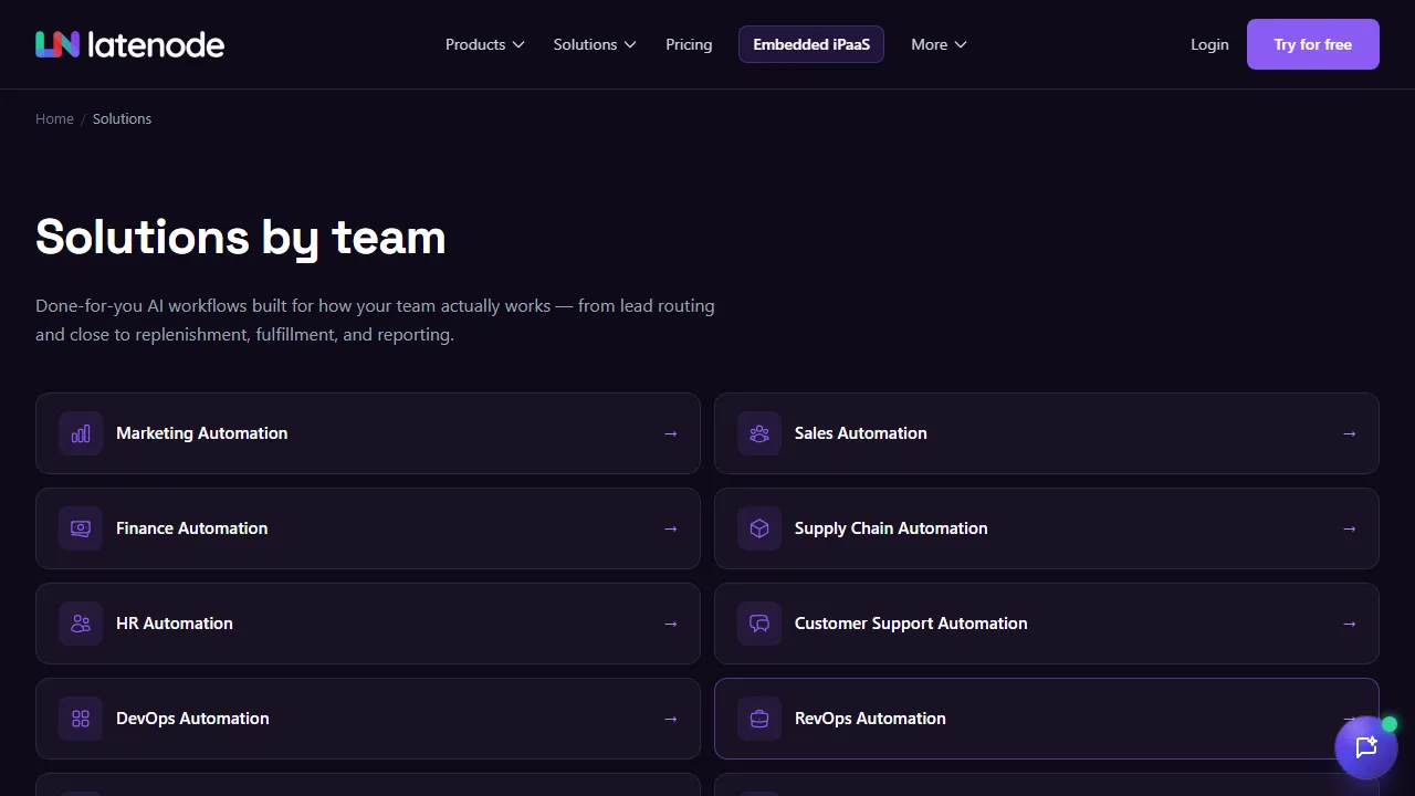 Latenode features, automation AI tool