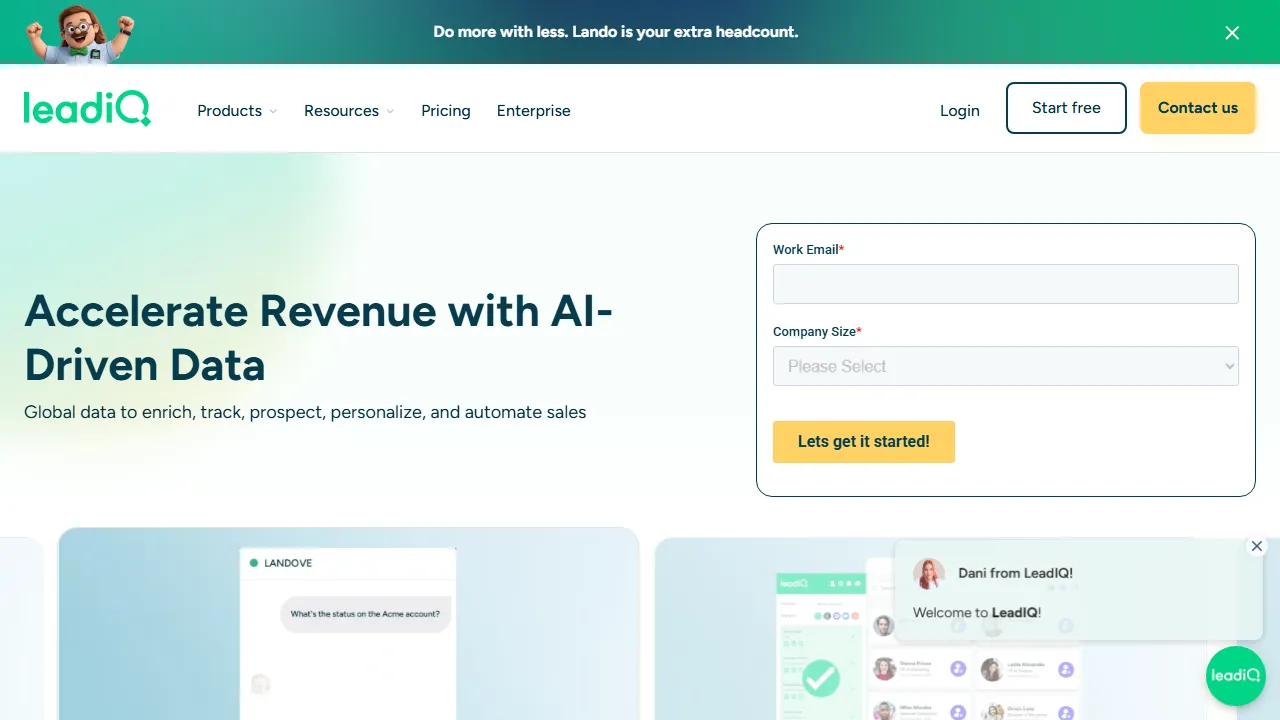 LeadIQ features, marketing & seo AI tool