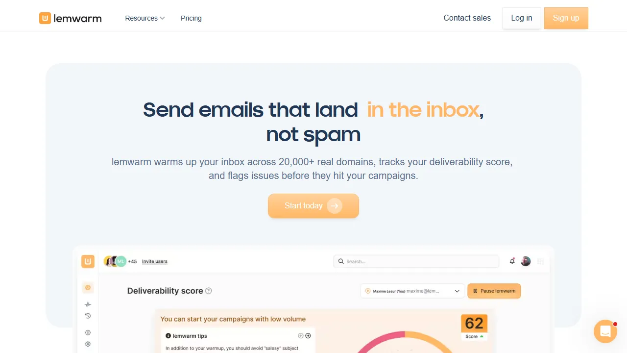 Lemwarm homepage, marketing & seo AI tool