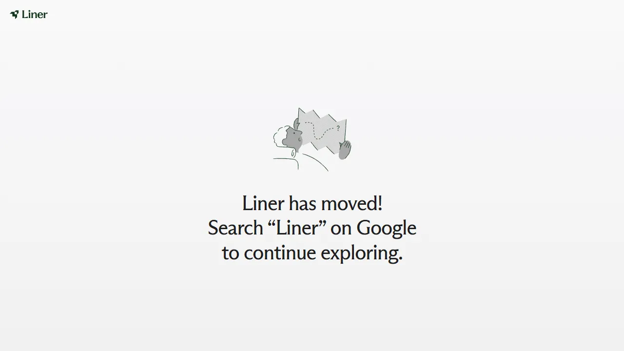 Liner homepage, search AI tool