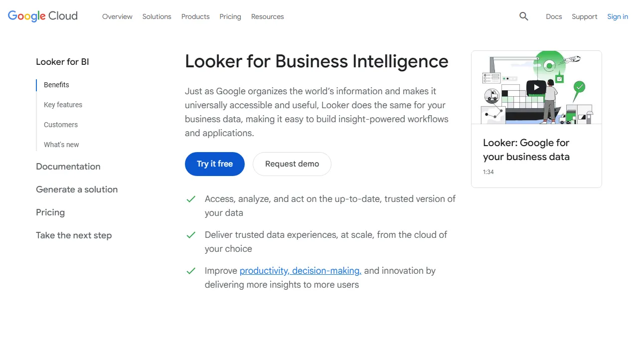 Looker AI features, data & analysis AI tool