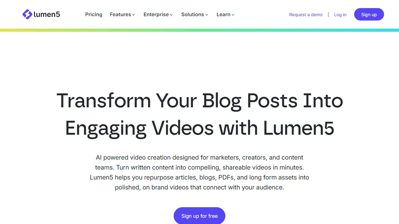 Lumen5 features, video AI tool