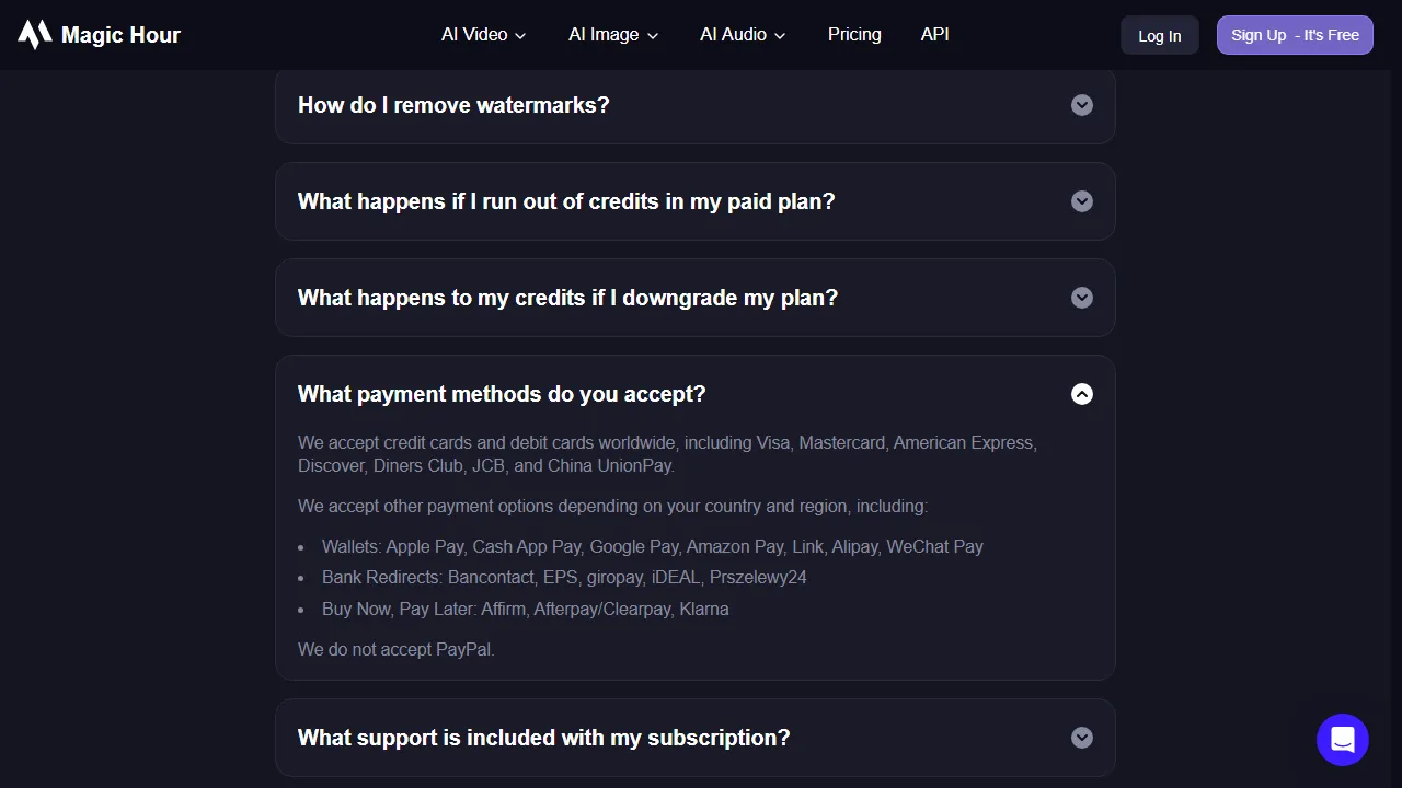 Magic Hour pricing page: plans and rates