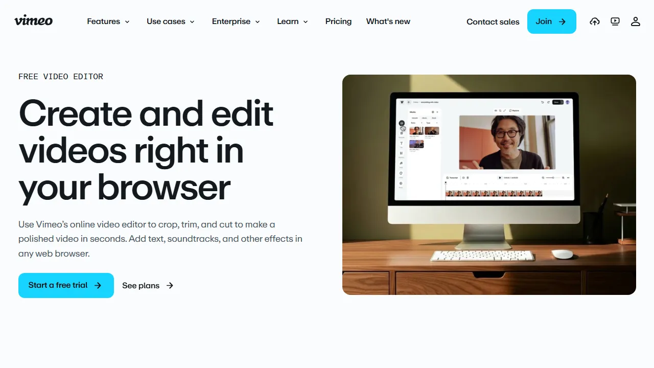 Magisto homepage, video AI tool