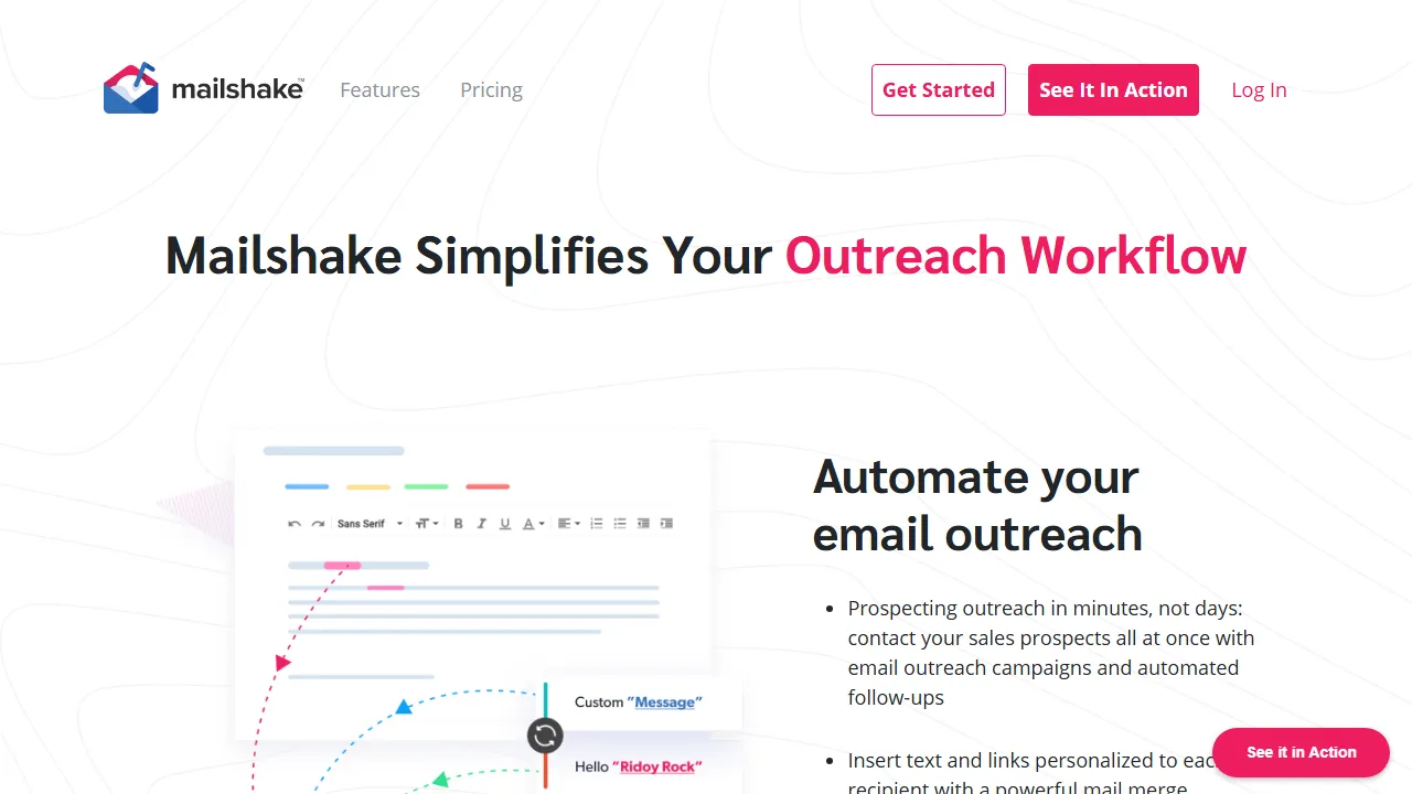 Mailshake features, marketing & seo AI tool