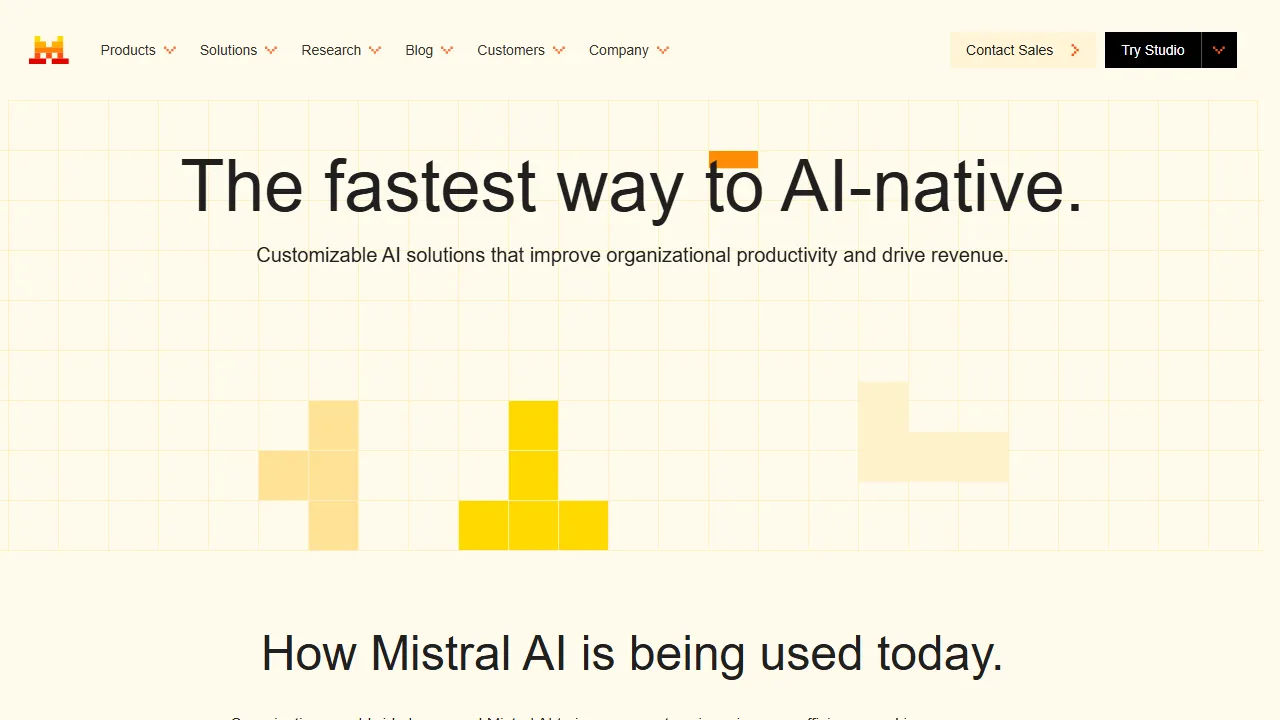 Mistral features, chat & models AI tool